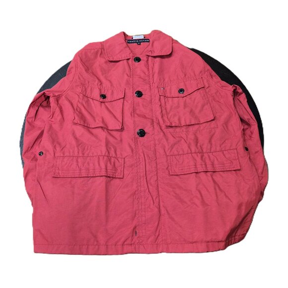 VTG Tommy Hilfiger Women’s Red Nylon Utility Jacket M Sailing Windbreaker Limite - Picture 5 of 12
